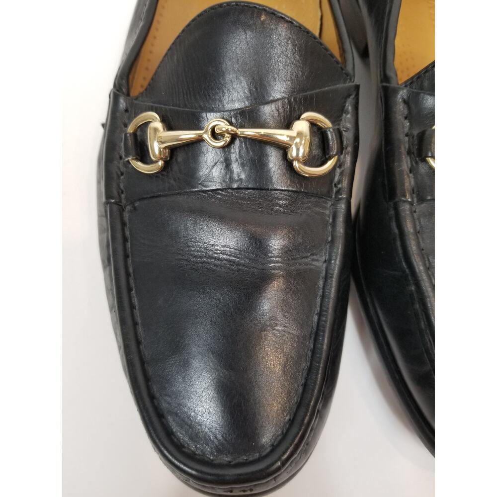 Cole Haan Men's Ascot II Black Leather Loafers Gold Horse Bit Casual Size 9 - Picture 5 of 10